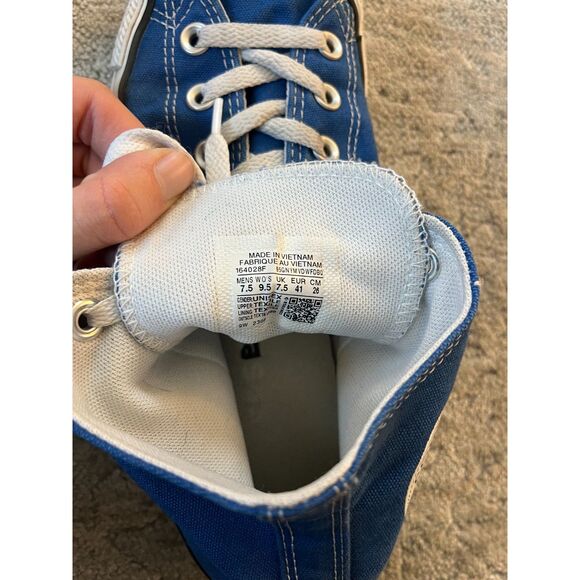 Chuck Taylor Blue High Top Converse Shoes Women 9.5 - Picture 4 of 5
